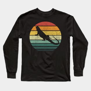 Bearded Dragon Shirt Sunset Retro Vintage Long Sleeve T-Shirt